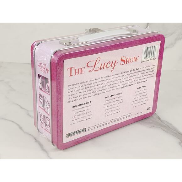The Lucy Show Pink Tin Lunch Box New Sealed Included 2 DVD Lucille Ball 2009 - Picture 5 of 14